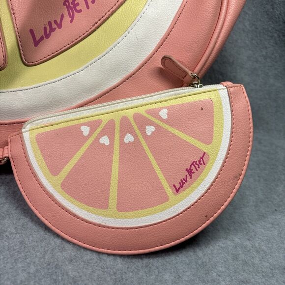 Luv Betsey By Betsey Johnson Purse W Coin Purse Orange Slice Fruit Pink Yellow - Picture 2 of 16